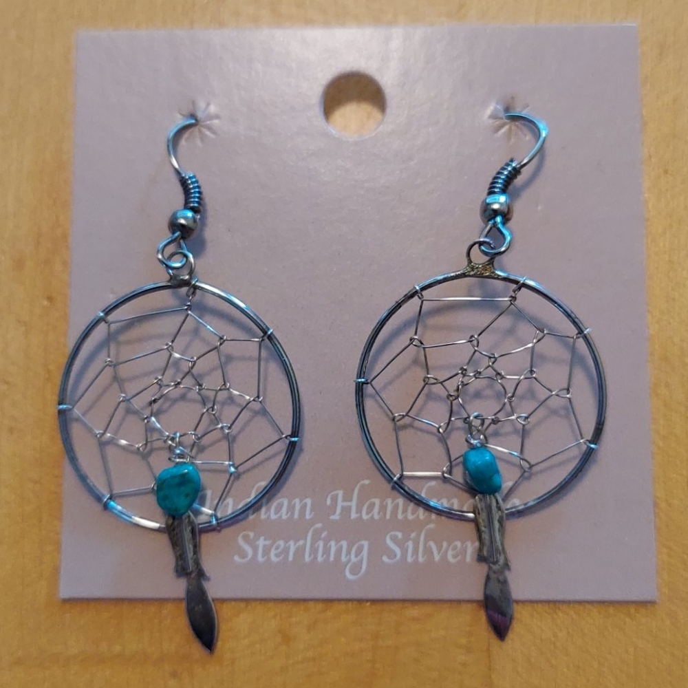 Sterling Silver Dream Catcher Earrings